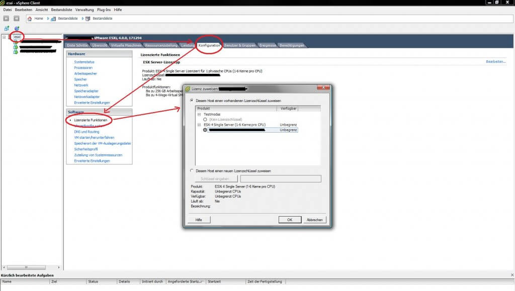 ESXi Lizenzieren