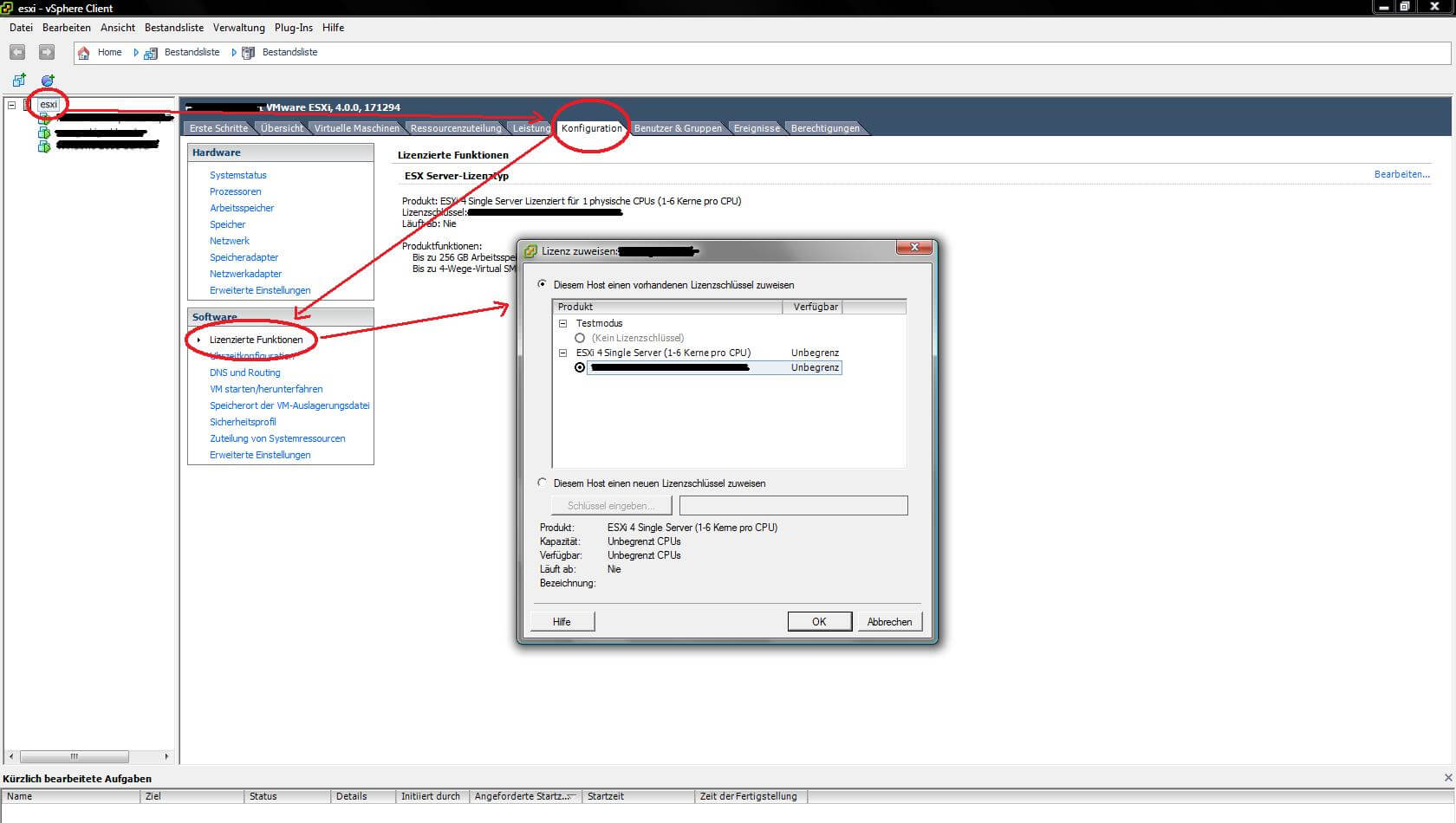 ESXi - Lizenzen eingeben - ki GmbH